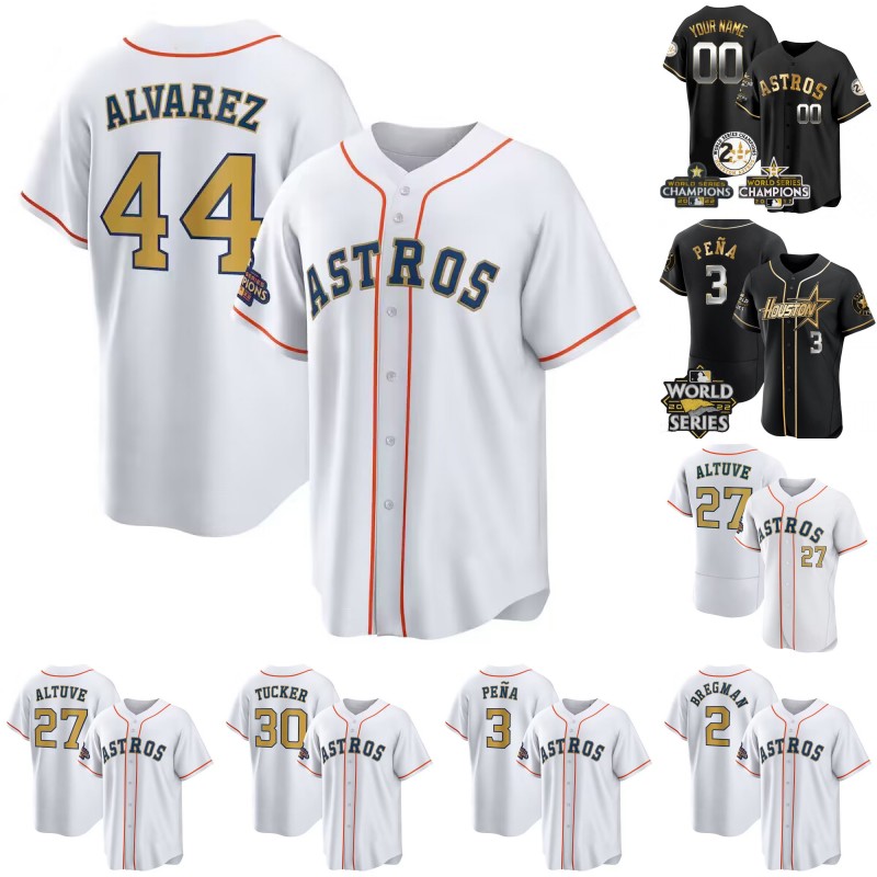 Astros 2023 Gold Program Trimmed Jersey World Series Yordan Alvarez Jose Altuve Jeremy Pena Kyle Tucker Alex Bregman Martin Maldonado Michael Brantley Houston, Men's s-xxxl grey
Astros 2023 Gold Program Trimmed Jersey World Series Yordan Alvarez Jose Altuve Jeremy Pena Kyle Tucker Alex Bregman Martin Maldonado Michael Brantley Houston, Men's s-xxxl grey