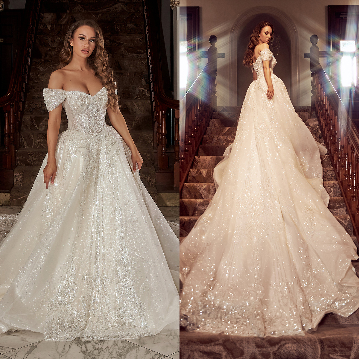 Elegant Ball Gown Wedding Dresses Sleeveless V Neck Off Shoulder Sequins Applique 3D Lace Ruffles Bridal Gowns Formal Dress Plus Size Custom Made Vest
