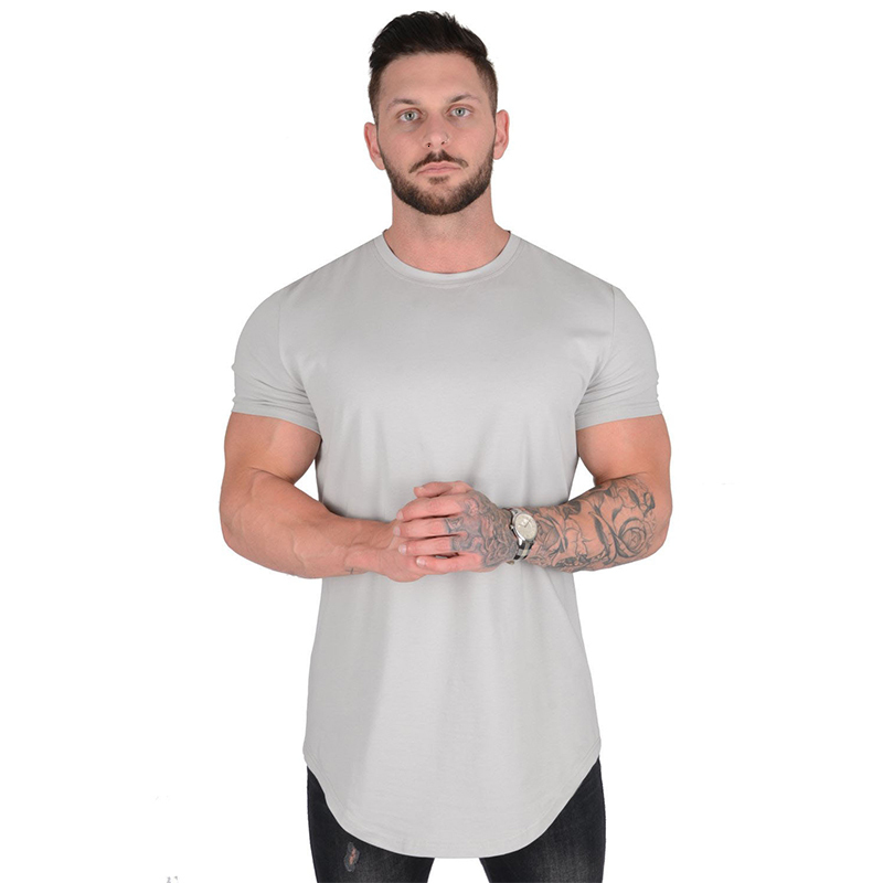 Men's T-Shirts Gym T-shirt Men Short sleeve Cotton T-shirt Casual blank Slim t shirt Male Fitness Bodybuilding Workout Tee Tops Summer clothing 2