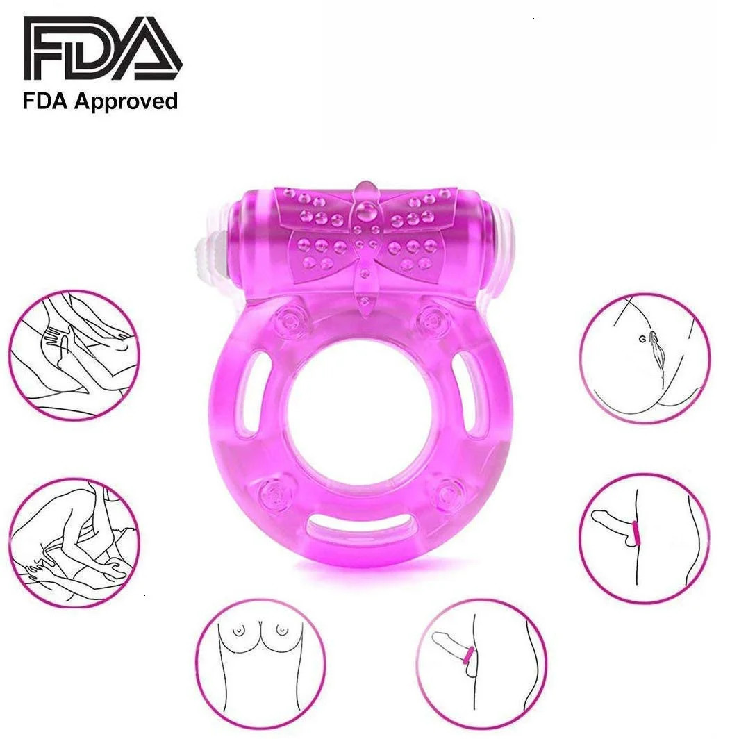 Cockrings Vibrating Clitoral Stimulator Strong Penis Erect Cock Ring Cage Erection Enhance Sex Ability Product Toys For Men Couple 231124
