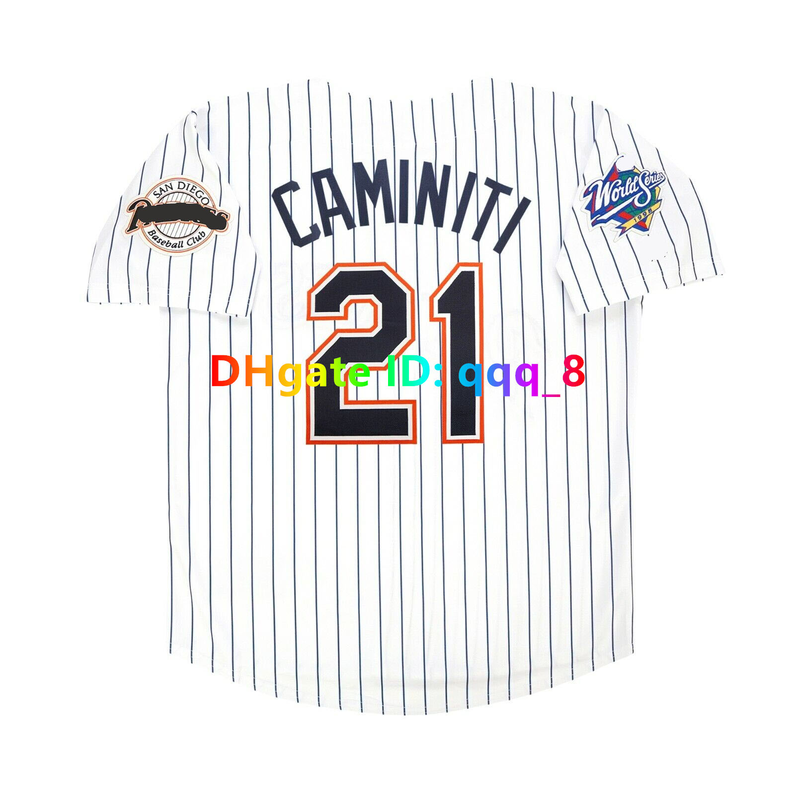 Tony Gwynn Ken Caminiti 1998 World Series Padres Baseball Jersey Trevor Hoffman Ozzie Smith Steve Garvey Gary Sheffield Jackson Merrill Blue Grey Whit