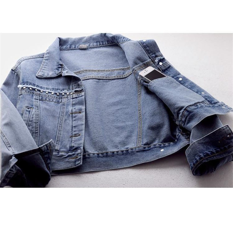 Women's Jackets Spring Autumn Denim Jacket Women Long Sleeve Tops Short Jean Coat Fashion Vintage Blue Outerwear Female Clothes 230426