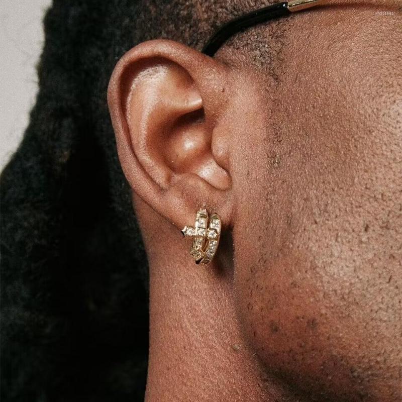 Hoop Earrings Iced Out Hip Hop Men Boy Sword Shaped Small Huggie Earring Plaved Gold Black Silver Color Cross Jewelry Wholesale
Hoop Earrings Iced Out Hip Hop Men Boy Sword Shaped Small Huggie Earring Plaved Gold Black Silver Color Cross Jewelry Wholesale