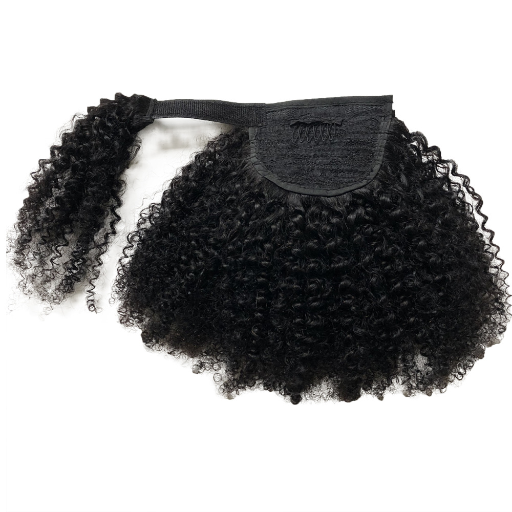 Brazilian Human Ponytails Virgin Hair Extensions Magic Sticker Ponytail 8-24Inch Natural Color 75-100G