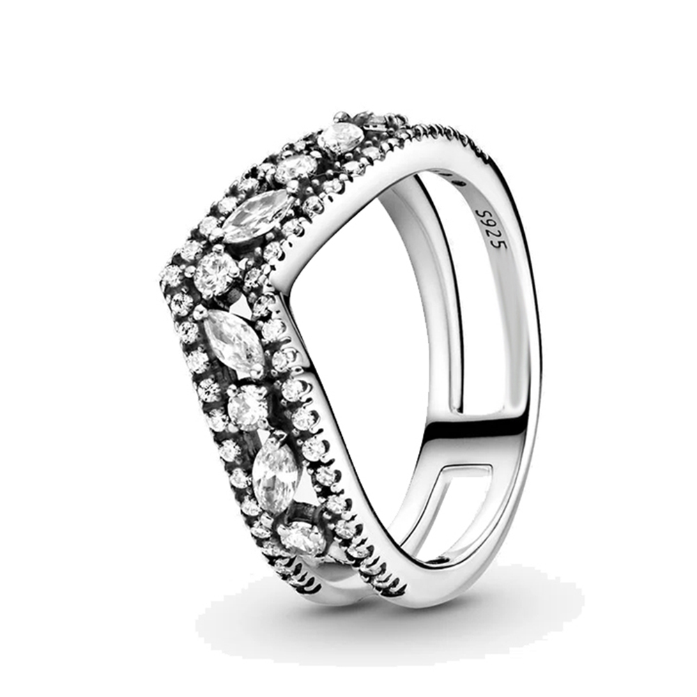 925 Sterling Silver Ring Primitive Crown Heart E Engagement Wedding Crystal Rings For Women men gift S925 Jewelry Free Delivery