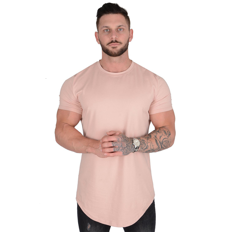 Men's T-Shirts Gym T-shirt Men Short sleeve Cotton T-shirt Casual blank Slim t shirt Male Fitness Bodybuilding Workout Tee Tops Summer clothing 2