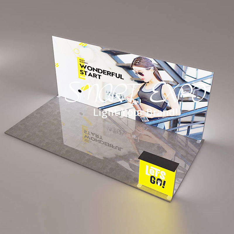 Custom Printed Lightbox Advertising Display Booth Complete with The Structure and Backlit Graphics