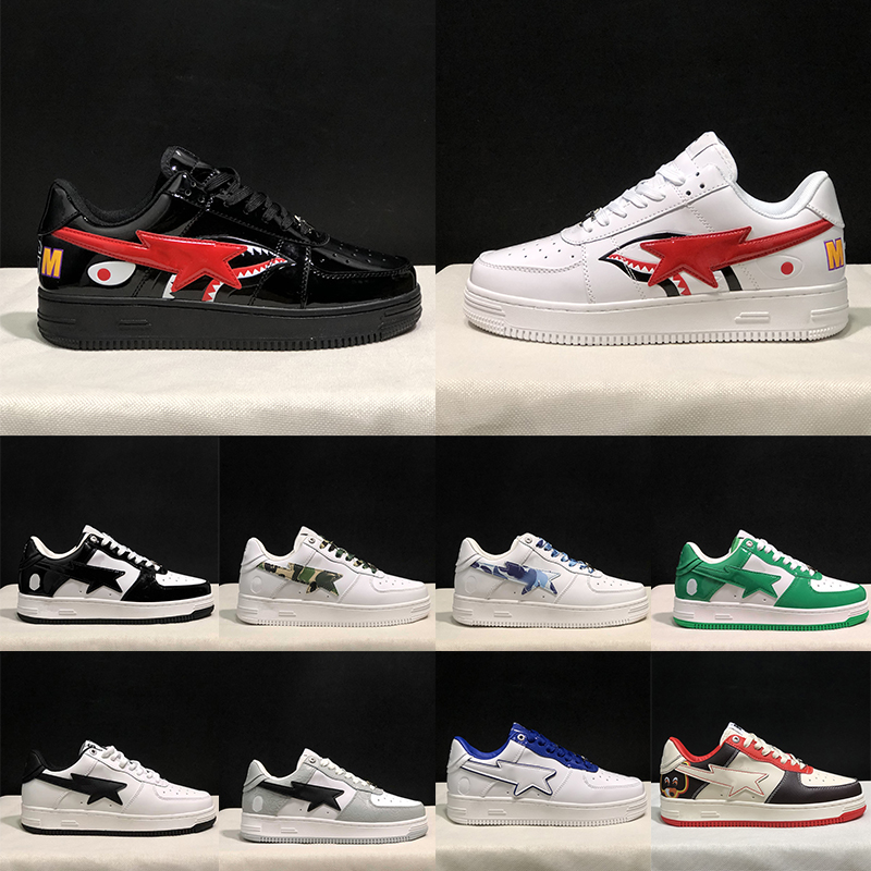 Bapestar Designer Shoes For Men Women Black White Shark Patent Leather Sneakers Panda ABC Camo Green Grey Fog Flats Jogging Walking Mens Womens Trainers Bapestas, 27
Bapestar Designer Shoes For Men Women Black White Shark Patent Leather Sneakers Panda ABC Camo Green Grey Fog Flats Jogging Walking Mens Womens Trainers Bapestas, 27