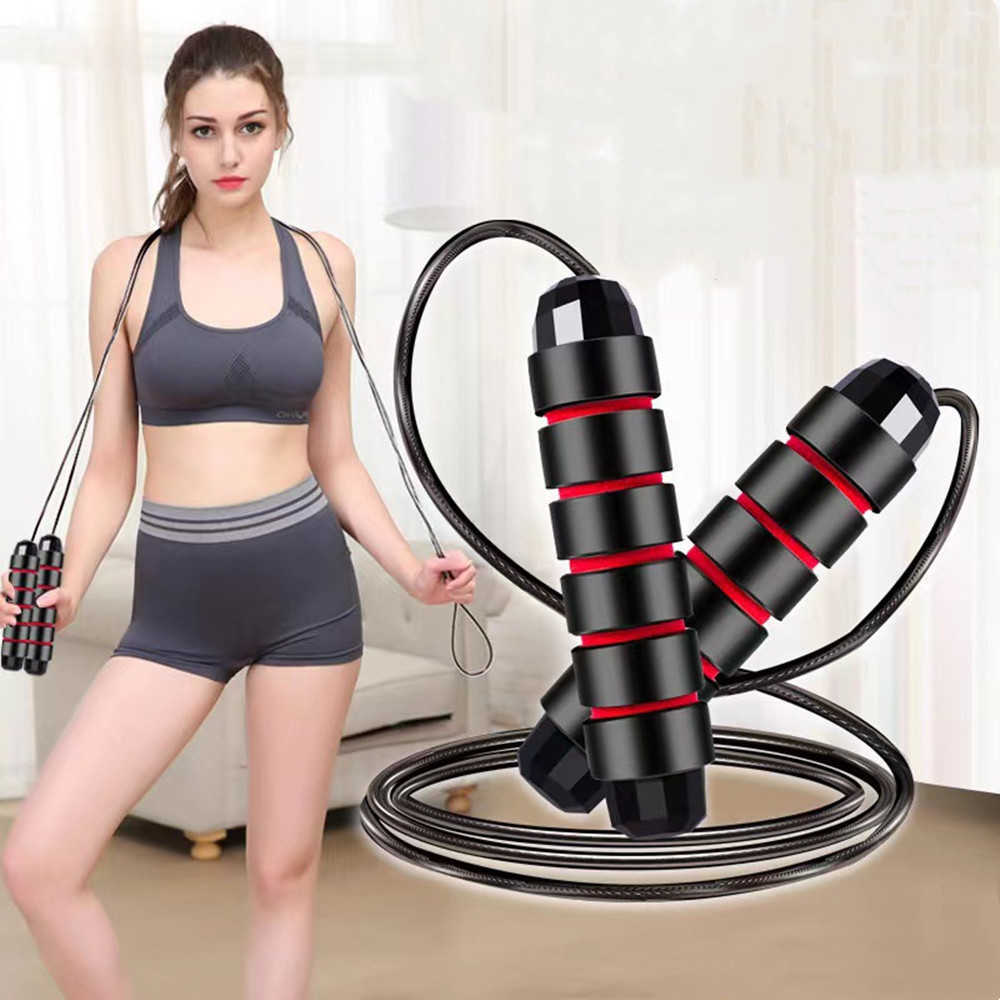Jump Ropes Fitness Skipping Rope Tangle-Free Jumping Rope Cable and 6 Memory Foam Handles for Workout Equipments Aerobic Exercise Fitness Z260202