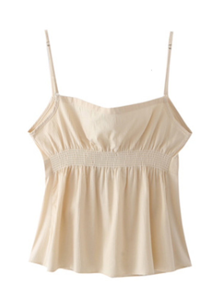 Camisoles Tanks Casual Women Beige Backless Slim Camisole Summer Fashion Ladies Spice Female Knitted Sleeveless Solid Color Top 230426