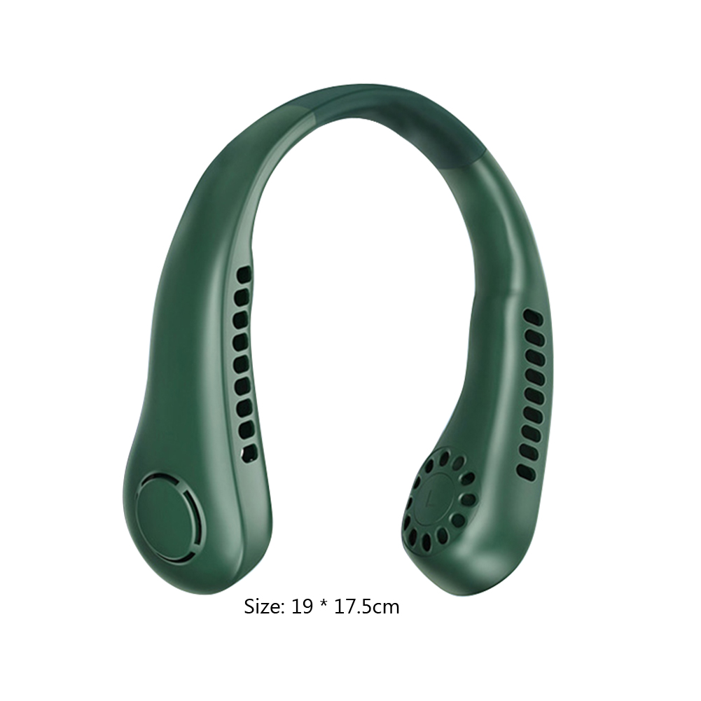 Bladeless Small Neck Fan USB Charging Mini Portable Fan Comfortable Adjustable Gear Lightweight for Camping Hiking Fishing Sport