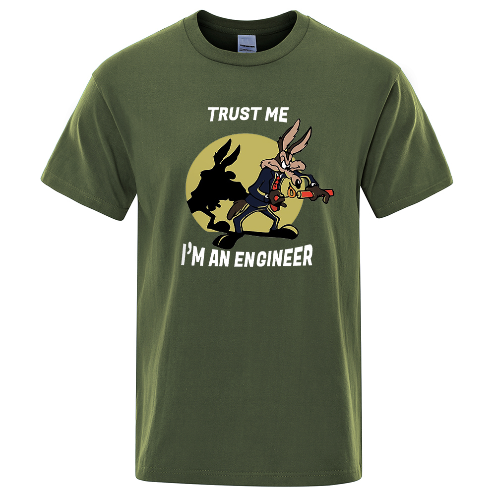 Men's TShirts Trust Me Im An Engineer T Shirt For Men Pure Cotton Vintage TShirt Round Neck Engineering Tees Classic Man Clothes Oversized 230425