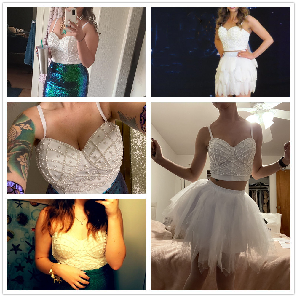 Camisoles Tanks Fashion Streetwear Tank Top Woman Clothes Pearl Chest Binder Camisole Ladies Bra Blusas Casual Short White Tops Women Corset 230426