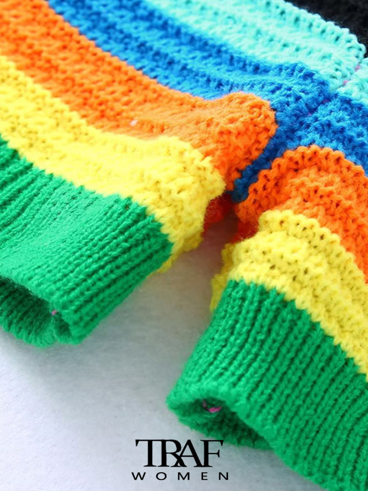 Women's Tracksuits TRAF Women Fashion Striped Knit Tank Tops And High Elastic Waist Shorts Female Two Piece Sets Mujer 230425