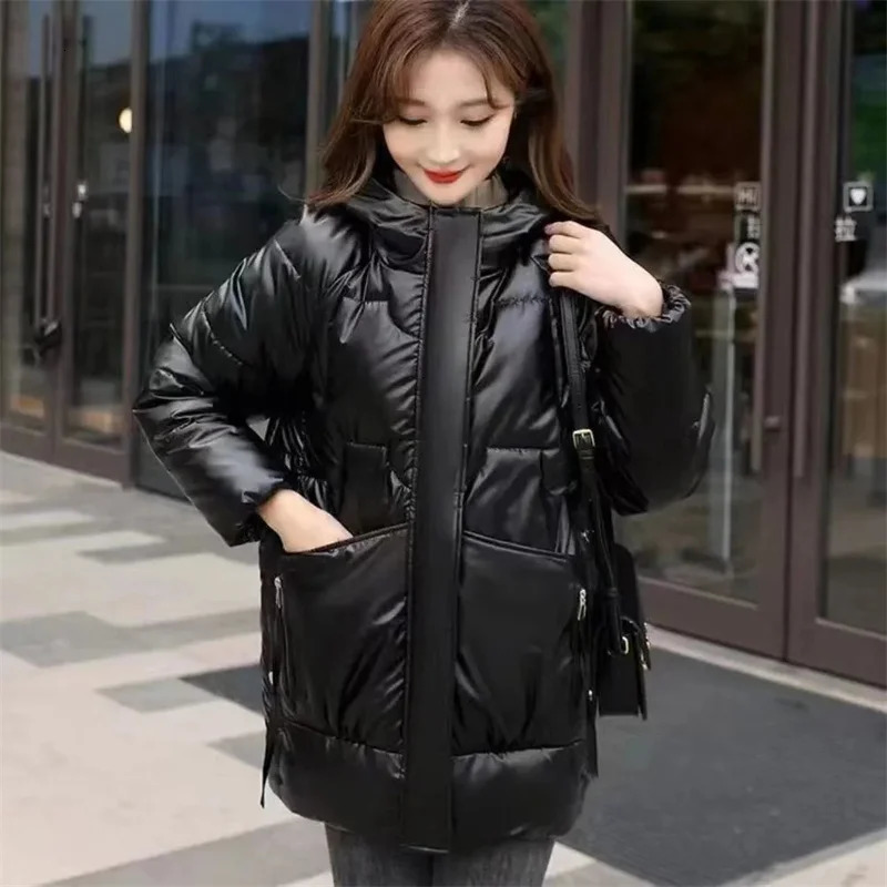 Women's Down Parkas 2023 Cotton Jacket Women Winter Clothes Korean Loose Padded Long Coat Female Jackets Lightweight 231124