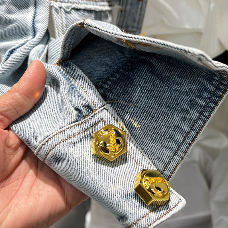 Women's Jackets Denim Jacket for Women Slim Single Breasted Long Sleeve Short Outerwear Coat 230426