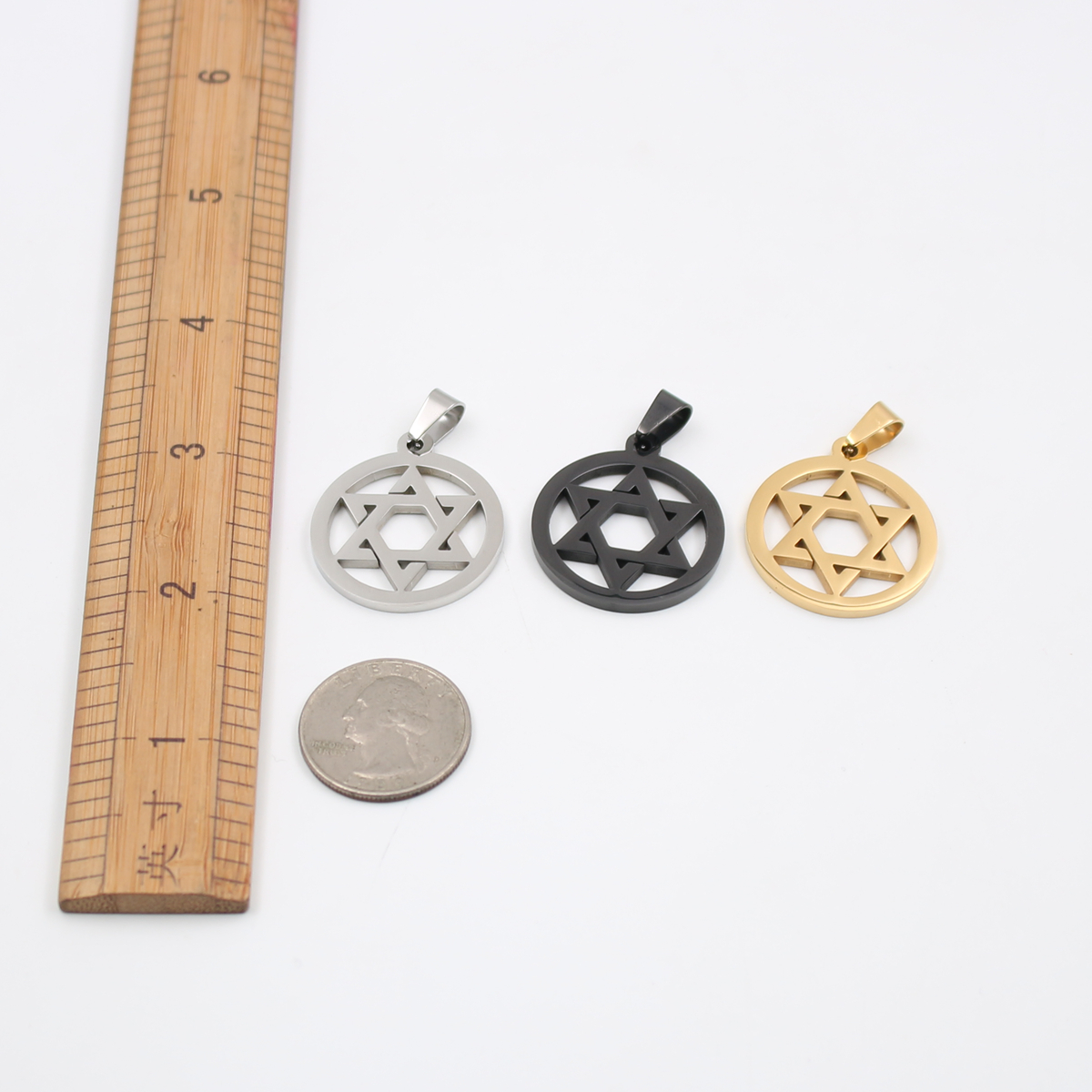 Judaism Jewelry Silver/Gold Hexagram Fashion Stainless steel star of David Pendant Box Chain Necklace Men gifts 24inch