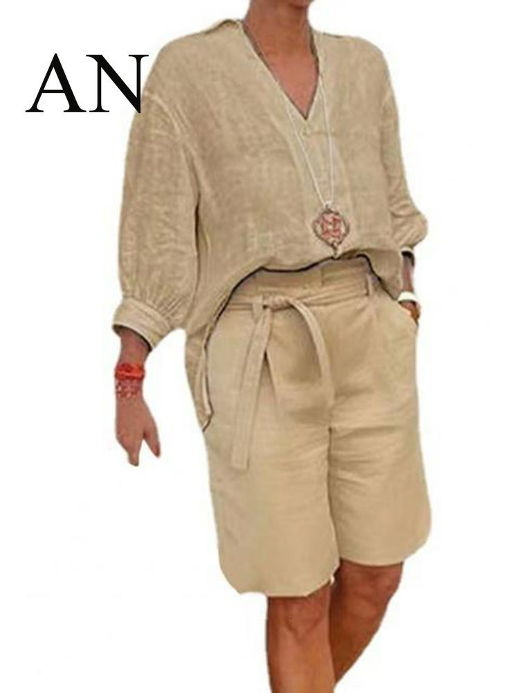 Women's Tracksuits Summer 2023 Cotton and Linen Fashion Casual Suit Loose Twopiece Set Women 2 Piece Pant s 230425