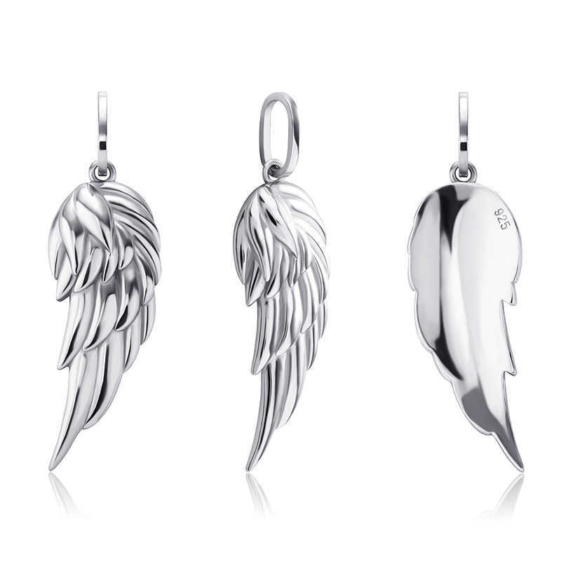 Personalized 925 Sterling Silver Feather Wing Pendant Necklace Accessories For Men Women Charm Necklaces 14K Rose Gold Color Hip Hop Jewelry Bijoux Gi