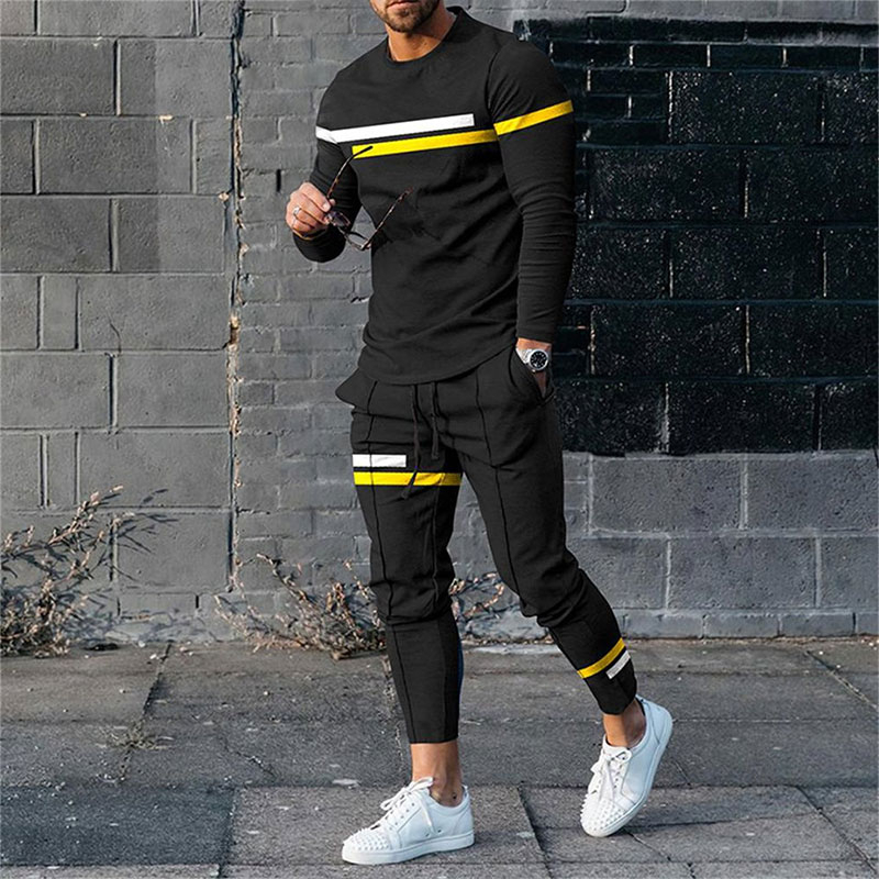 Men's Tracksuits Autumn Tracksuit Long Sleeve T ShirtSweatpants Suit Men Streetwear Vintage Sweatshirt Oversized Men Clothing 2 Piece Sets 230425