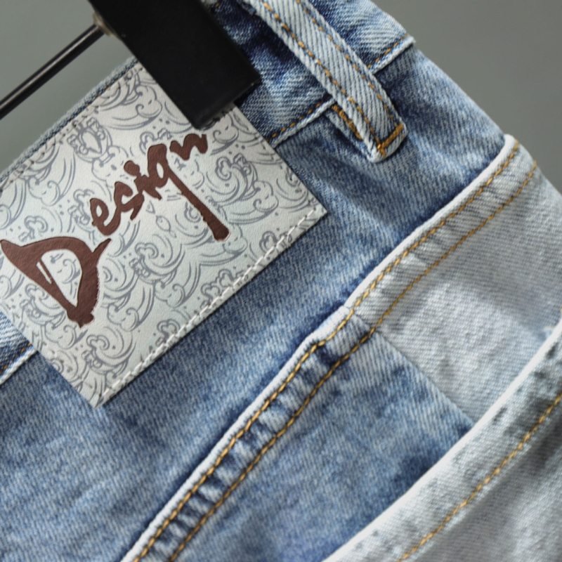 Men's Shorts Slim Straight Jeans Shorts Men Personality Multi Pocket Mixed Color Stitching Patch Ripped Hole Denim Shorts Male Streetwear 230426