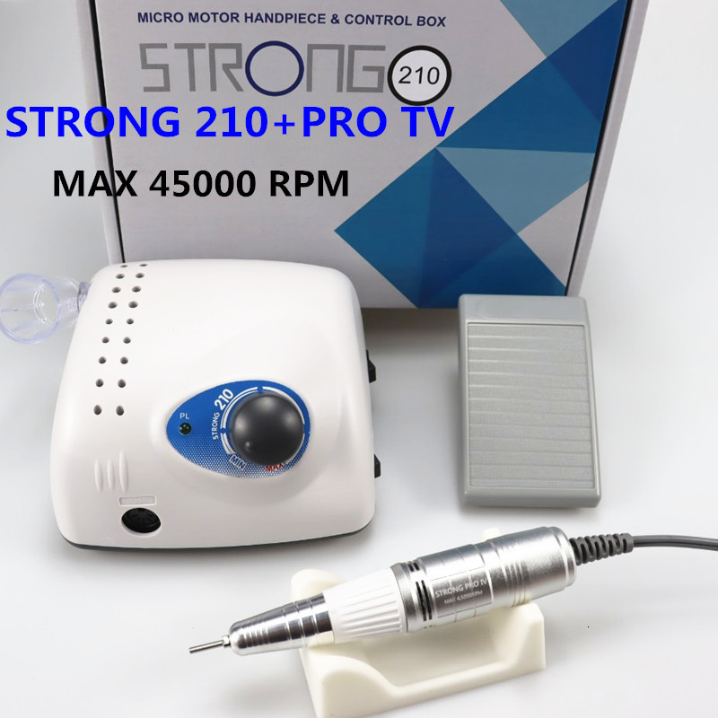 Nail Art Equipment Strong 210 PRO XII Drill 65W 35000 Machine Cutters Manicure Electric Milling Polish File 230425