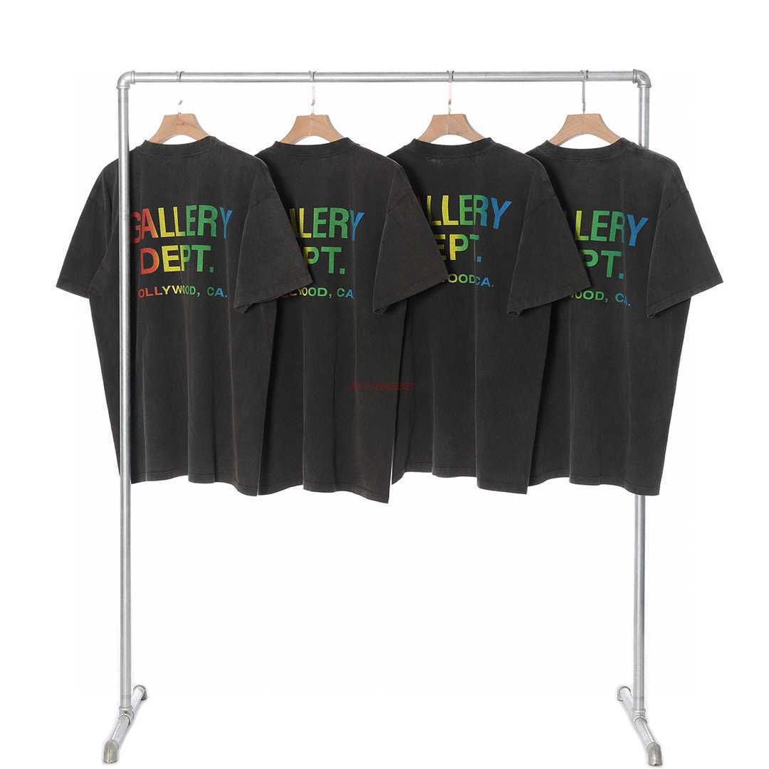 Fashion Designer Clothing Tees Rock Tshirt Galleryes Depts. Gold Label g Letter Rainbow Distressed Short Sleeve Men's Women's Loose American T-shirt Underlay, Old black
Fashion Designer Clothing Tees Rock Tshirt Galleryes Depts. Gold Label g Letter Rainbow Distressed Short Sleeve Men's Women's Loose American T-shirt Underlay, Old black