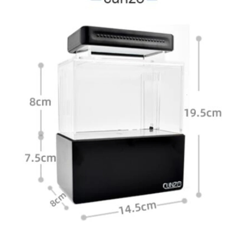 Aquariums Upgraded Mini Plastic Fish Tank LED Light Desktop Aquarium Bowl with Water Filtration Quiet Air Pump 231124
