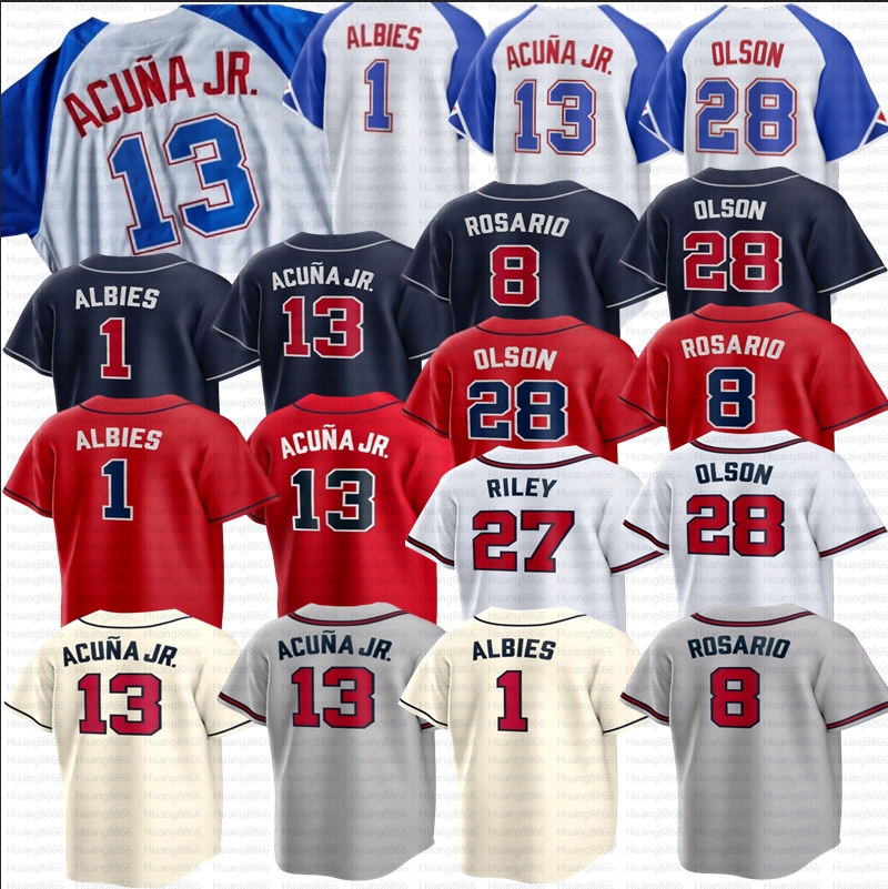 2023 Custom City Connect Jersey 13 Ronald Acuna Jr. 27 Austin Riley Matt Olson Harris II Spencer Strider Ozzie Albies Jones Eddie Rosario Max Fried Baseball Jerseys