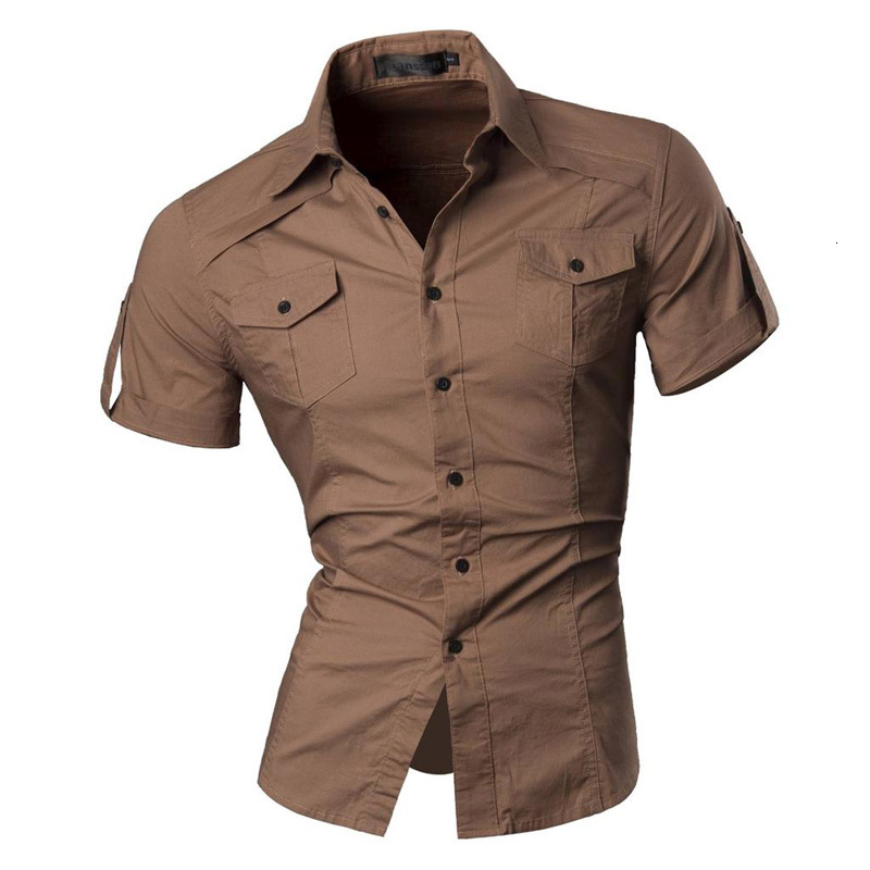 Men's Casual Shirts jeansian Men's Summer Short Sleeve Casual Dress Shirts Fashion Stylish 8360 230425