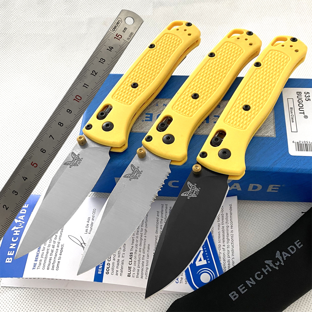 BENCHMADE BM 535 Bugout Folding Knife 3.24 "S30V Satin Plain Blade Polymer Handle Hunting Camping BM940 BM781 BM42 A07 KNIVES a05
BENCHMADE BM 535 Bugout Folding Knife 3.24 "S30V Satin Plain Blade Polymer Handle Hunting Camping BM940 BM781 BM42 A07 KNIVES a05