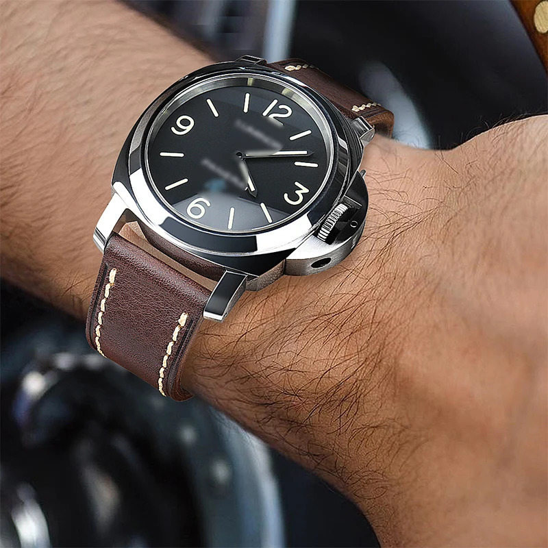 Watch Bands Top Quality Leather Watchband Brown Real Italian Calfskin Band 1826mm with Solid Automatic Butterfly Buckle Straps 231124