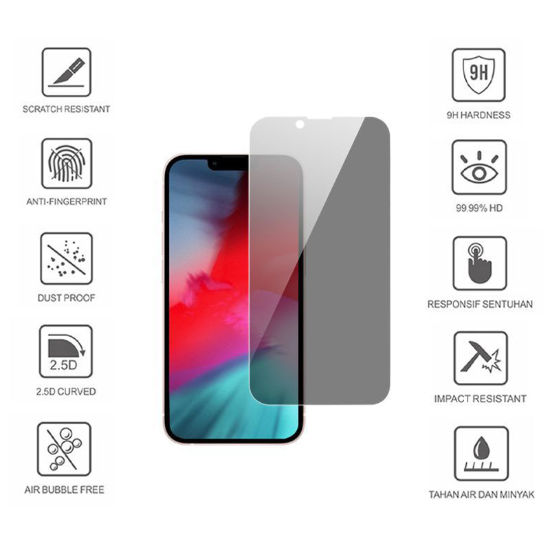 2.5D Privacy Anti-Spy Tempered Glass Screen Protector For iPhone 16 15 14 13 12 11 Pro Max XS 8 Plus Samsung S20 FE S21 S22 S23 S24 Ultra A05 A05S A15