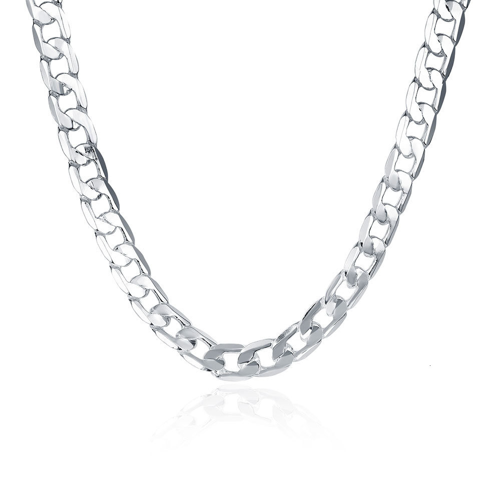 Pendant Necklaces Sterling Sier Men's Necklace Classic 12MM Cuban Chain 1830 Inch Charm High Quality Fashion Jewelry Wedding 230425