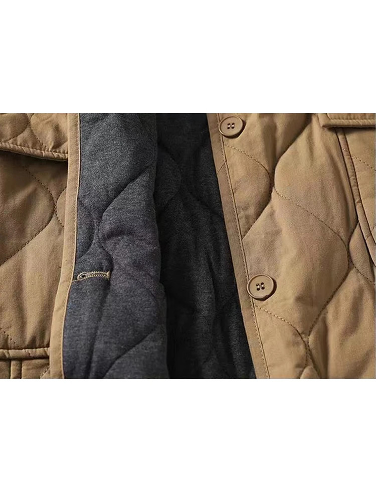 Women's Down Parkas Oversized Women 2023 Collarless Long Sleeve Singlebreasted Ladies Winter Coat Casual Thick Warm Outerwear Overcoat 231124