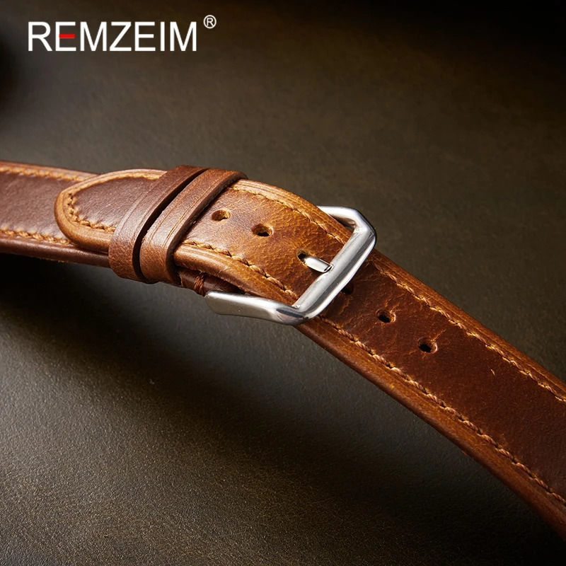 Watch Bands Retro Genuine Leather Strap Oil Wax Discoloration Cowhide Watchband 1819 20 2122mm High Quality Business Band 231124