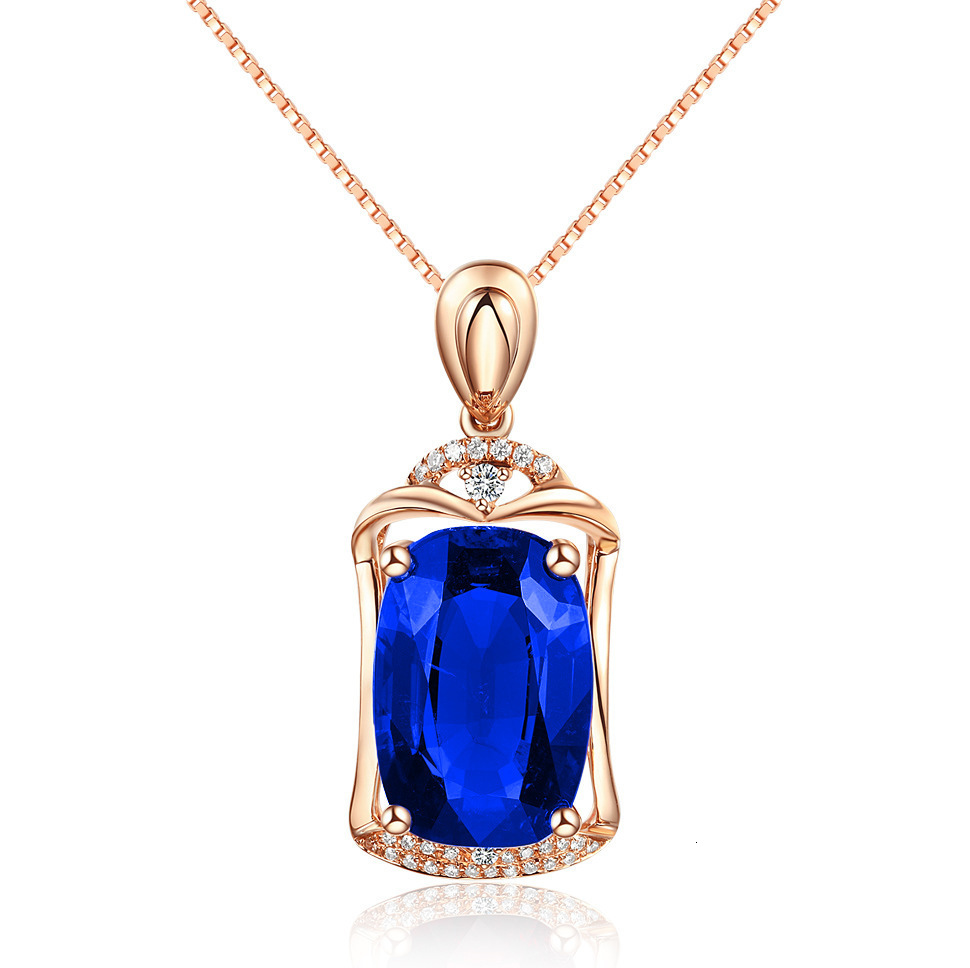 Pendant Necklaces Real 14K Rose Gold Pierscionki Pendant Bizuteria Gemstone Natural Red Ruby Treasure Pendant 45cm Necklace Jewelry 1cm Pendant 230425