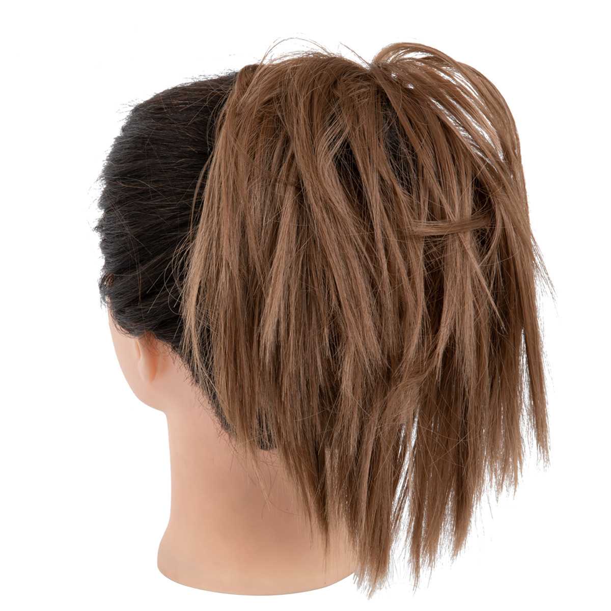 Tousled Updo Ponytails Hair Extensions Messy Wavy Ponytail Bun Scrunchies Extension Natural Premium Synthetic Hairpiece for Women Girls