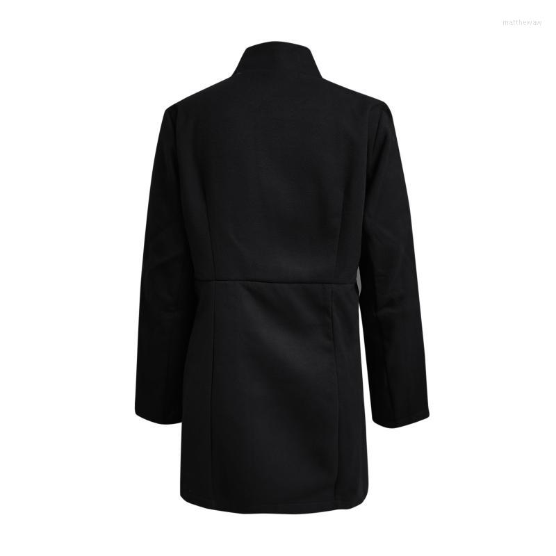 Two Piece Dress Women Autumn And Winter Solid Color Thin Long Sleeve Pocket Woolen Womens CoatTwo