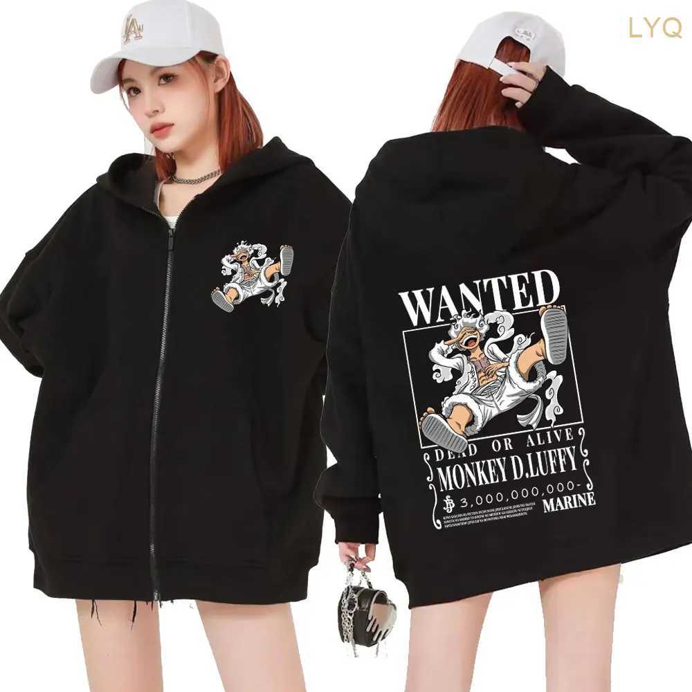 Women's Hoodies Sweatshirts Anime Gear 5 Luffy Graphic Print Zipper Hoodies Men's Harajuku Clothing Zip Up Hoodie Men Women Plus Size Sweats
