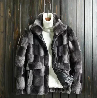 Men's Fur Faux Winter mink fur coat men's lapel trend warm allinone jacket 231124