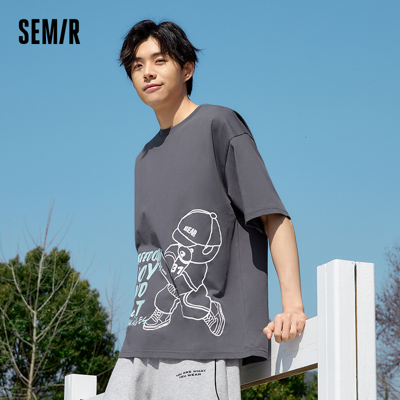 Men's T-Shirts Semir Short Sleeve T Shirt For Men Summer Loose Moisture Wicking Letter Printing Comfortable Tops 230426