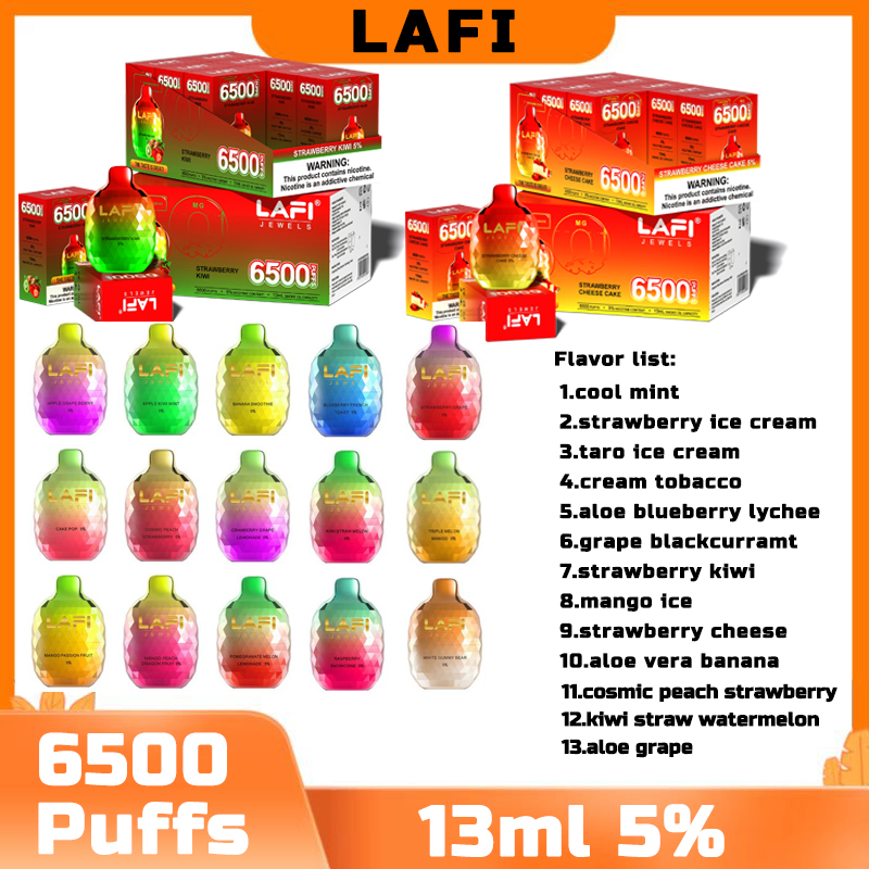 LAFI Jewel 6500 Puffs Disposable Vape Puff Electronic Cigarette 13ML Capacity 5% Flavors Large Puffs Vape
LAFI Jewel 6500 Puffs Disposable Vape Puff Electronic Cigarette 13ML Capacity 5% Flavors Large Puffs Vape
