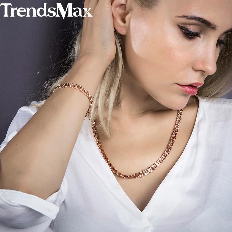 Chains Personalize Necklace For Women Men 585 Rose Gold Venitian Curb Snail Foxtail Link Fashion Jewelry 50cm 60cm CNN1