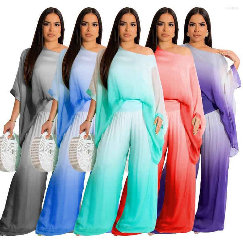 Women's Two Piece Pants Summer 2023 Half Sleeve Chiffon Gradient Color Tie-Dye Shoulder Bag Casual Loose And Comfortable Two-Piece Suit, Blue
Women's Two Piece Pants Summer 2023 Half Sleeve Chiffon Gradient Color Tie-Dye Shoulder Bag Casual Loose And Comfortable Two-Piece Suit, Blue