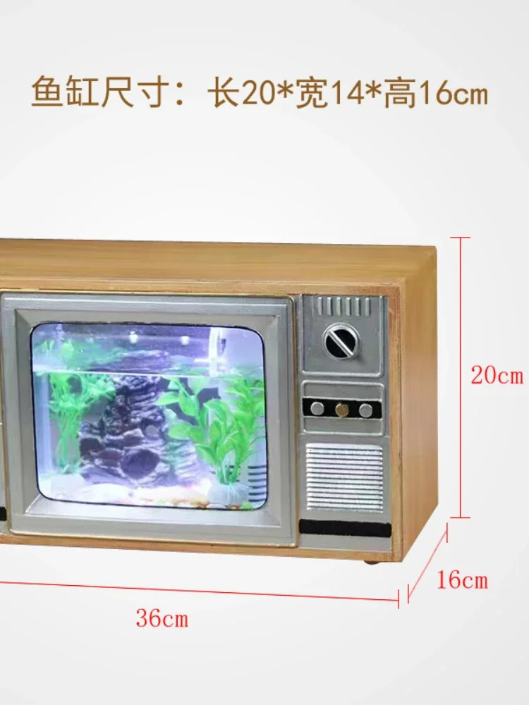 Aquariums Retro Old Fashioned Creative TV Fish Tank Model Props Bar Restaurant Shop Living Room Home Desk Decoration home accessories 231124