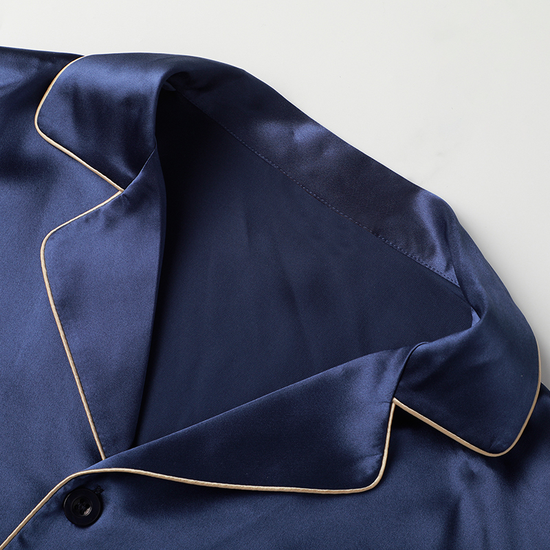 Men's Sleepwear NIANZHEN 100% Real Natural Silk 19 Momme Pajamas Set Solid Shirt Long Pants Sleepwear Sets Silk Homewear for Men 69002 230425