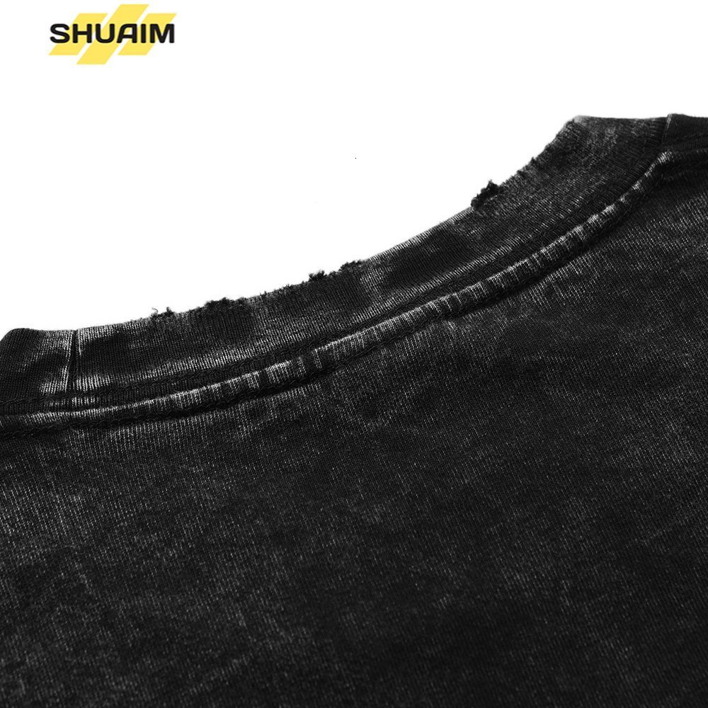 Men's T-Shirts Streetwear Harajuku Washed T-Shirt Men Hip Hop Dollar Bill Printed T Shirt Summer Short Sleeve Tshirt Tops Tees Black 230426