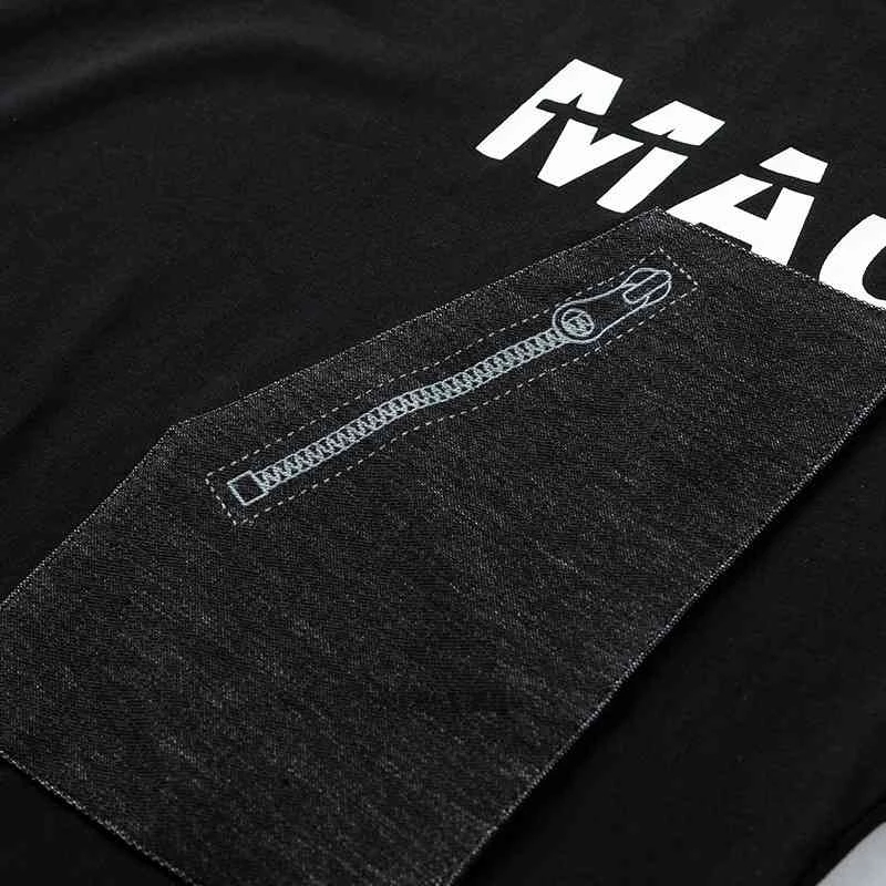 Men's T-Shirts summer men chic tshirt short sleeve cotton plus size 8XL mferlier patchwork high street letter tees tops fat loose tshirt 230426