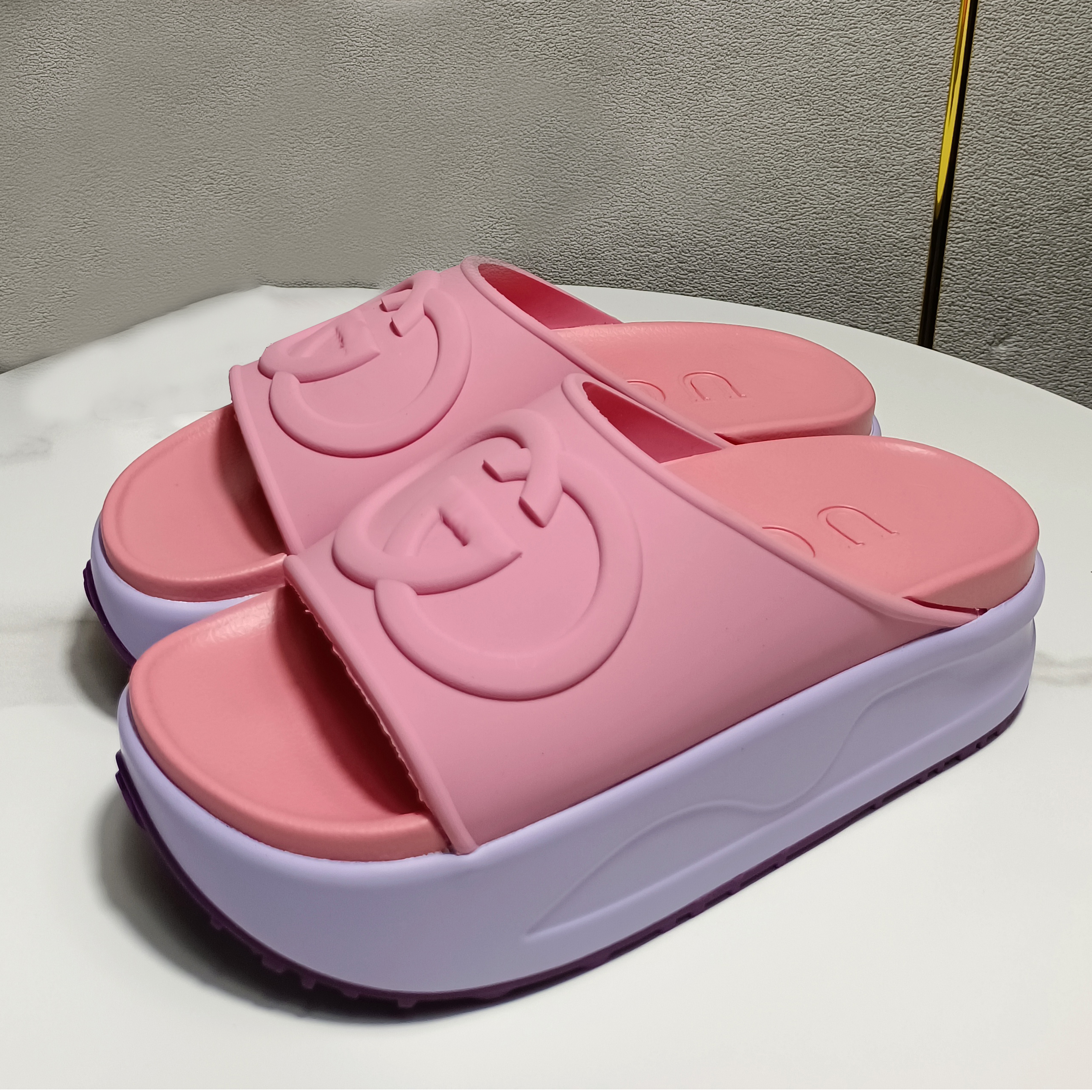 Slippers womens sandals luxury slides designer shoes flip flops rubber slides blue cement grey Orange With Dust bag